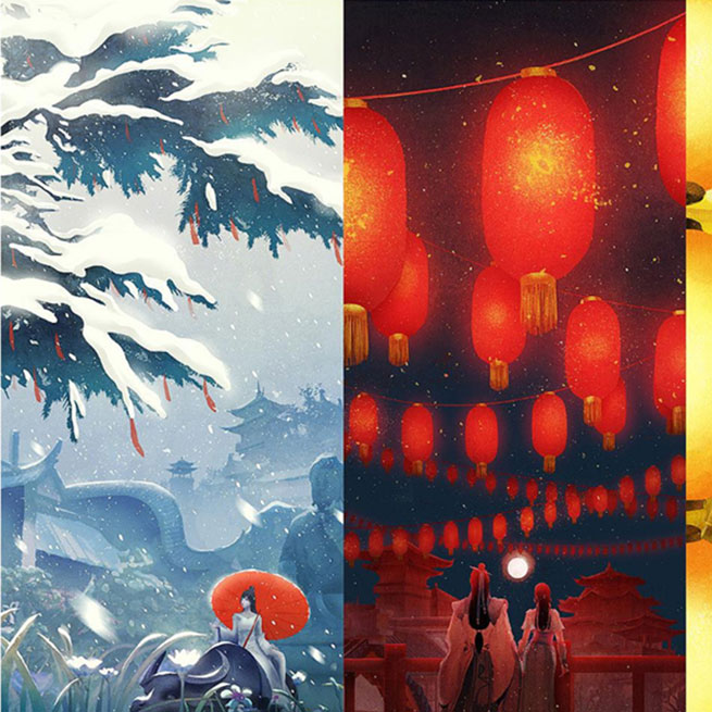 网易 - 一梦江湖 - 武侠古风宣传插画 NetEase - Chu Liuxiang - Wuxia Ancient Style Propaganda Illustration 2016. DongQiu-Chinese illustrator