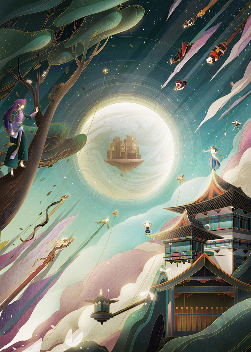 电影 - 罗小黑同人海报 - 守护 The legend of HEI 2019. DongQiu-Chinese illustrator