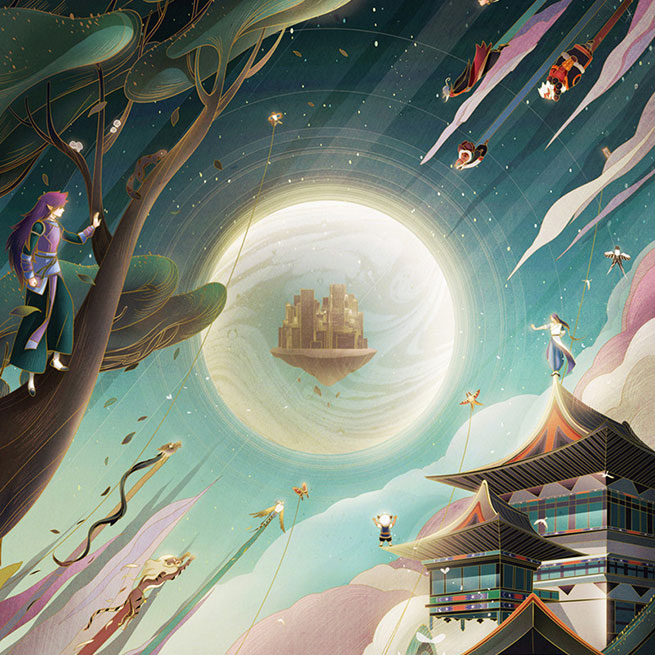 电影 - 罗小黑同人海报 - 守护 The legend of HEI 2019. DongQiu-Chinese illustrator