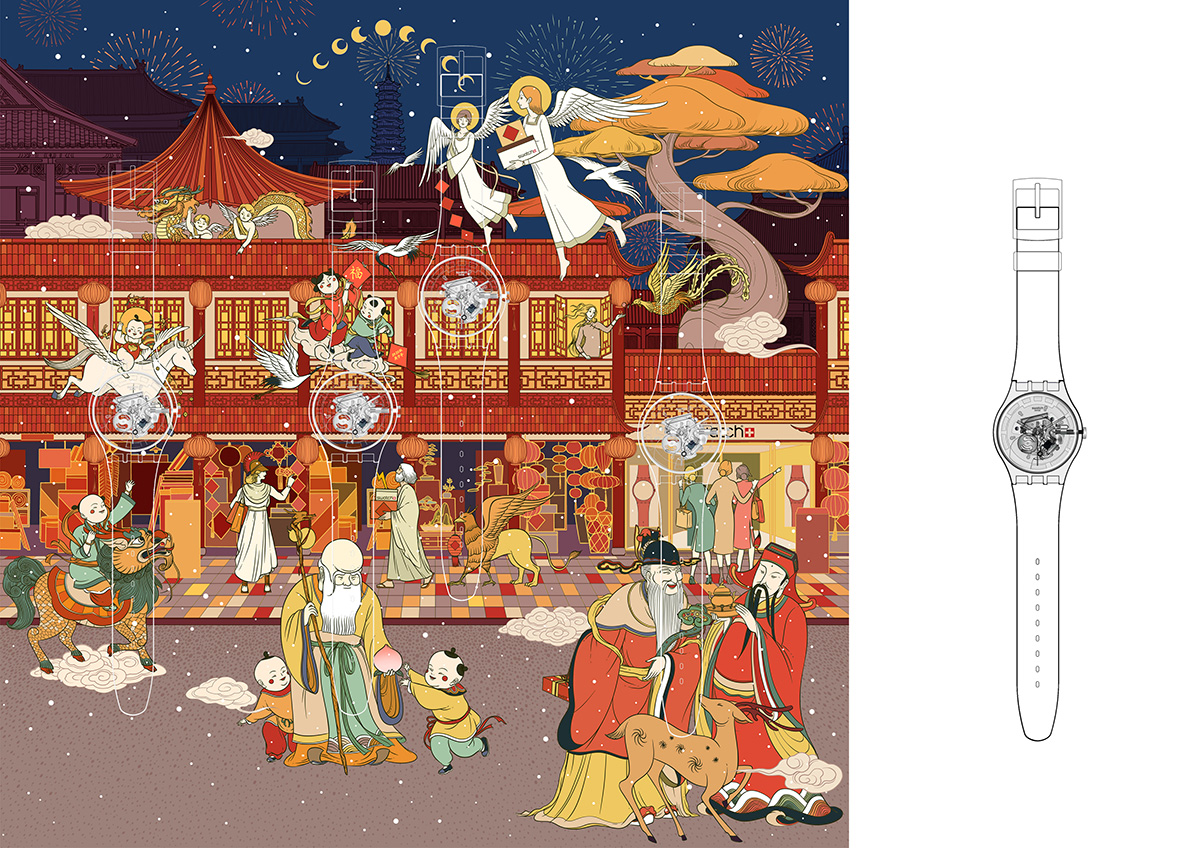 斯沃琪 SWATCH 2019. DongQiu-Chinese illustrator