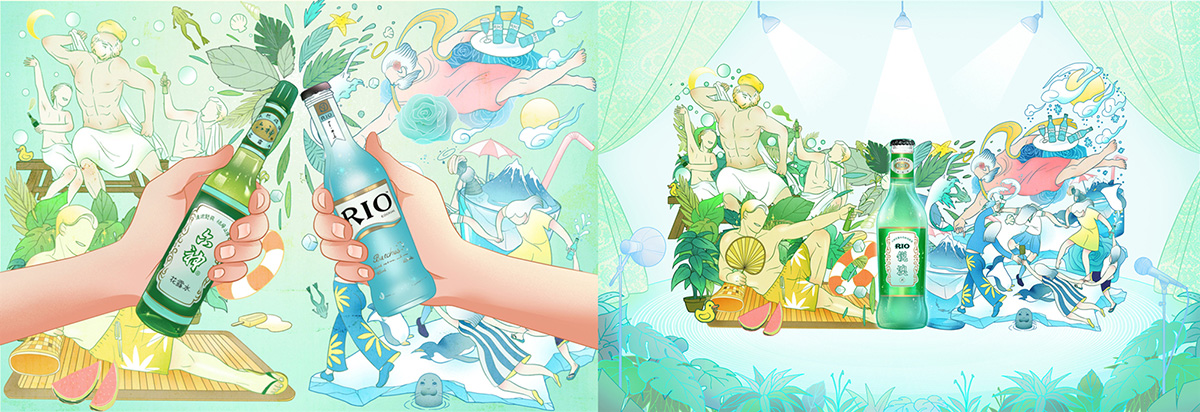 六神×RIO×天猫 Rokushin × RIO × Tmall 2019. DongQiu-Chinese illustrator