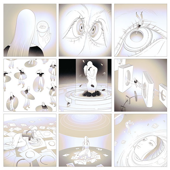 漩涡（喜茶 x 迪士尼小镇 x 方块阿兽）Whirlpool 2021. DongQiu-Chinese illustrator